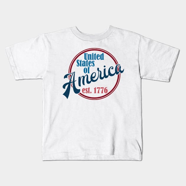 United States of America Kids T-Shirt by MisterMash